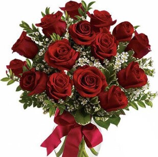 15 red roses with greenery | Flower Delivery Mytishchi